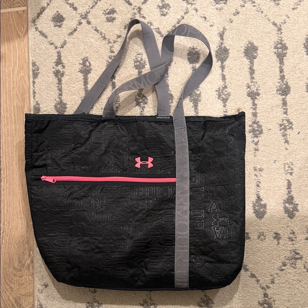 Under Armour Black Tote with Pink and Gray Details